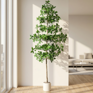 7ft Tall Artificial Tree, Large Single-Trunk Faux Floor Plant